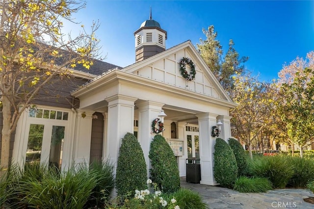 view of exterior entry with french doors