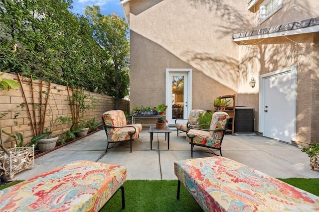 view of patio / terrace featuring central air condition unit