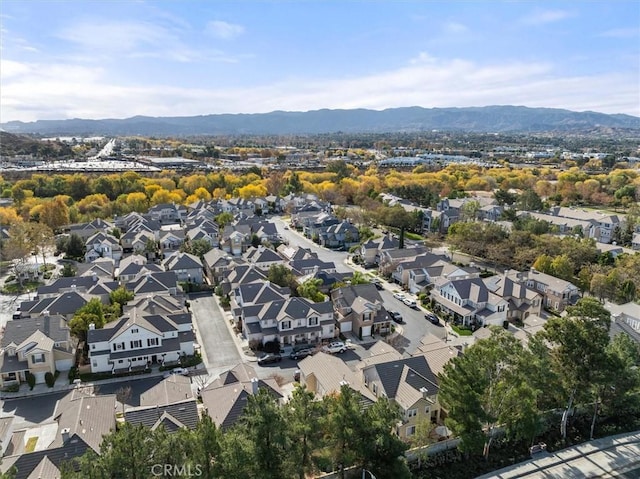 drone / aerial view with a mountain view