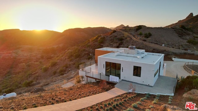 exterior space with a mountain view