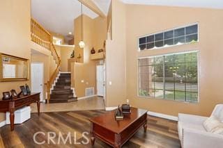 interior space with hardwood / wood-style flooring