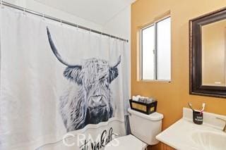 bathroom with vanity and toilet