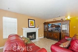 view of tiled living room