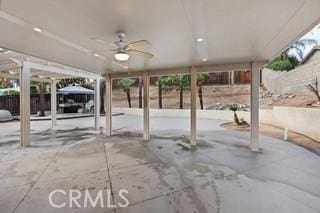 view of patio / terrace with ceiling fan