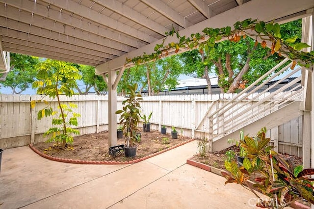 view of patio featuring a fenced backyard