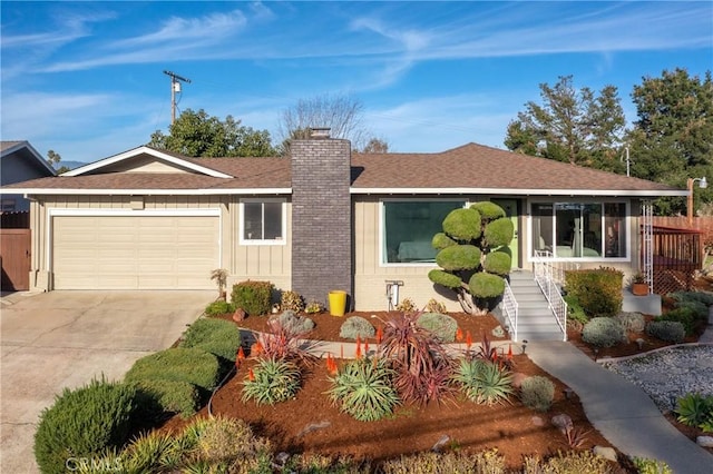 single story home featuring a garage