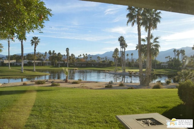 view of water feature with a mountain view