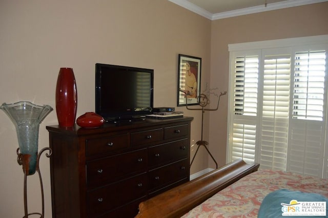 bedroom featuring ornamental molding