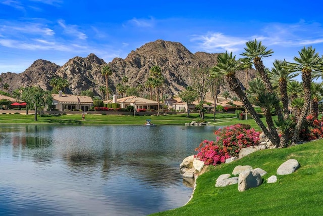 property view of water featuring a mountain view