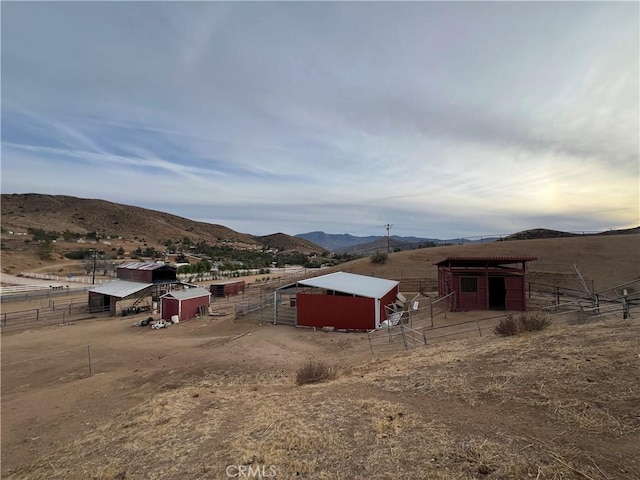 exterior space with a rural view