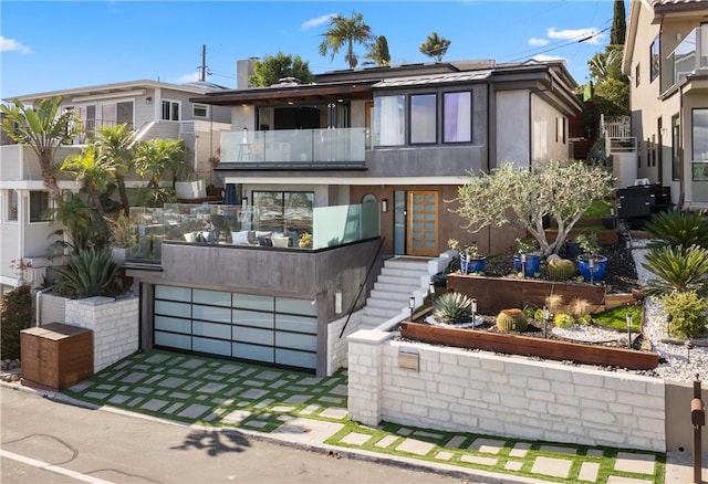 contemporary house with a garage