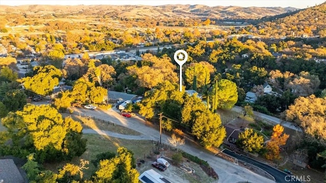 bird's eye view featuring a mountain view