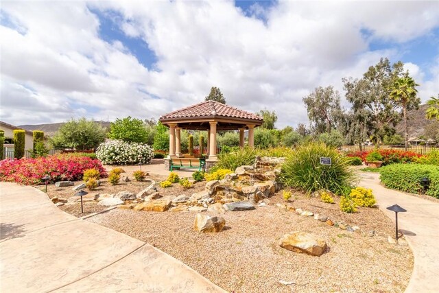 view of property's community with a gazebo