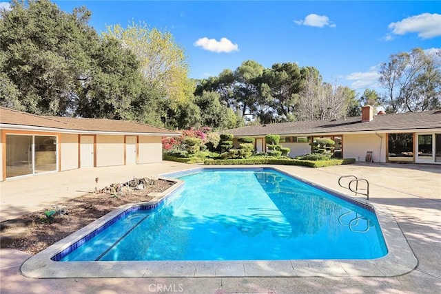 view of pool featuring a patio area