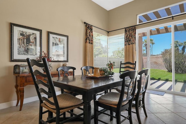 view of tiled dining area