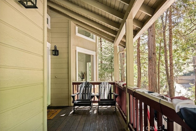 28670 Shenandoah Dr, Lake Arrowhead, CA 92352 - view of wooden terrace