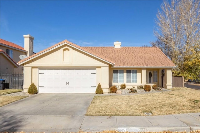 single story home featuring a garage