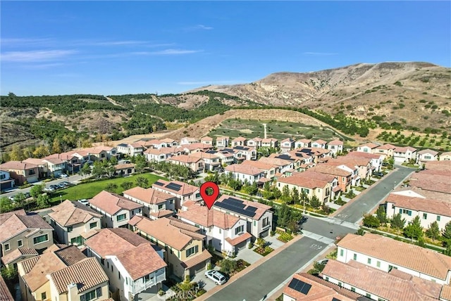 aerial view featuring a mountain view