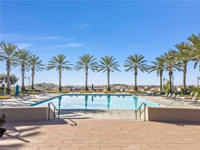 view of pool featuring a patio