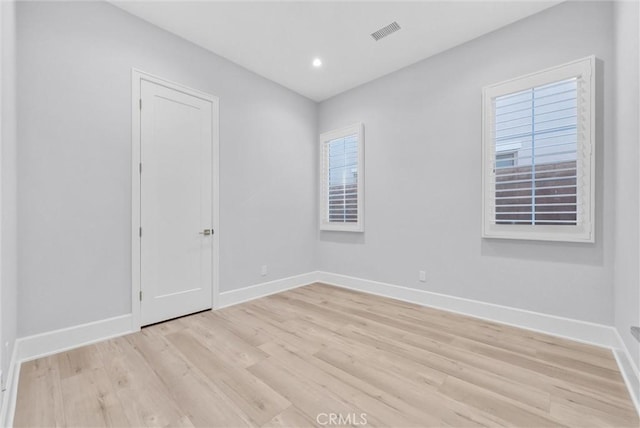 empty room featuring light wood-type flooring