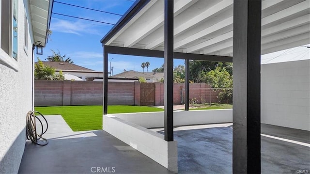 doorway with concrete floors