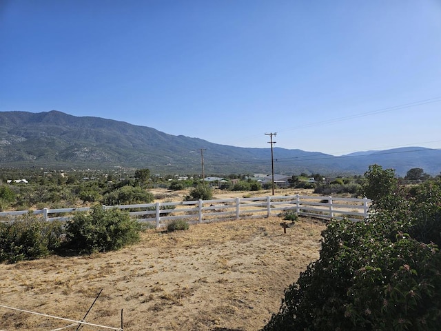 view of mountain feature featuring a rural view