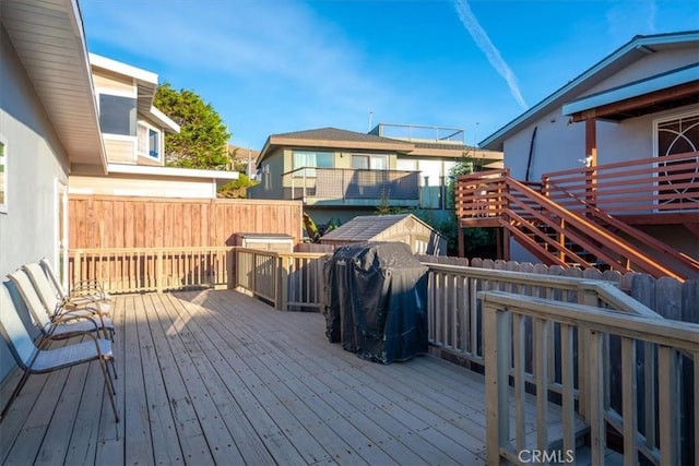 deck featuring area for grilling