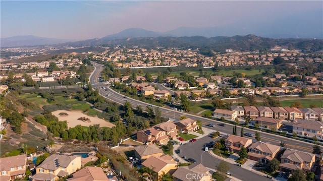 aerial view featuring a mountain view