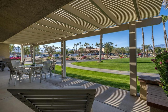 view of patio with a pergola