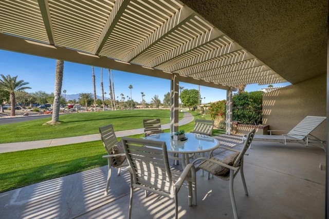 view of patio with a pergola