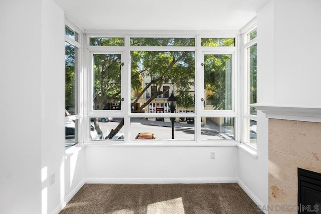 view of unfurnished sunroom