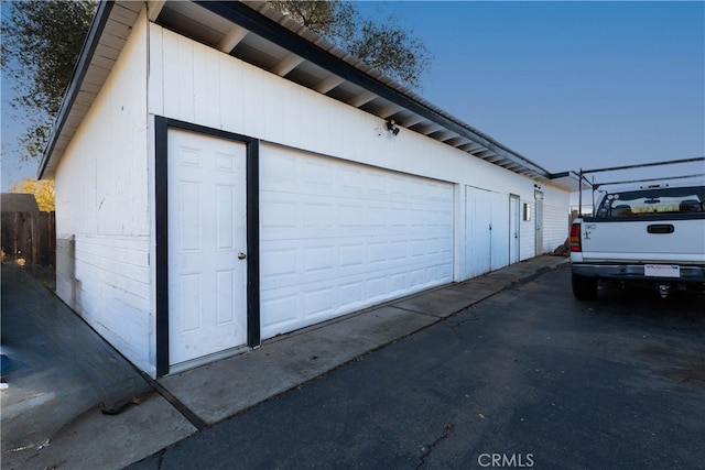 view of garage