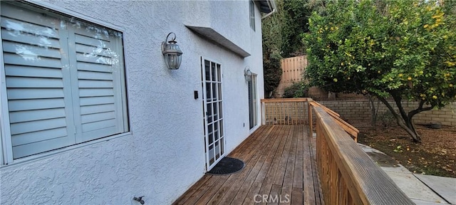 wooden terrace with french doors