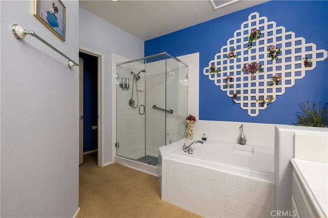 bathroom with independent shower and bath