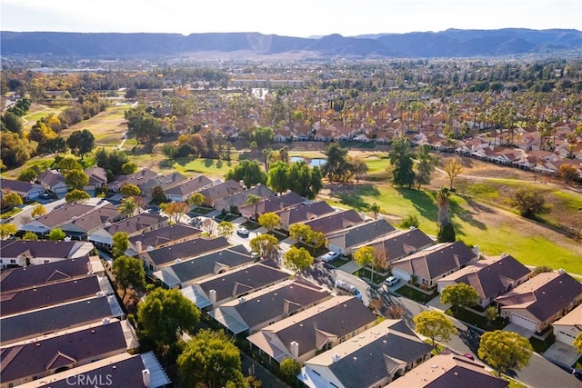 drone / aerial view with a mountain view