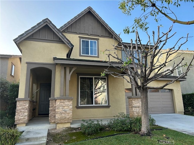 view of front of home with a garage