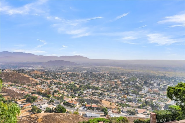 aerial view featuring a mountain view