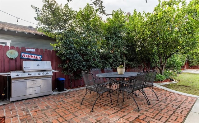 view of patio / terrace with area for grilling