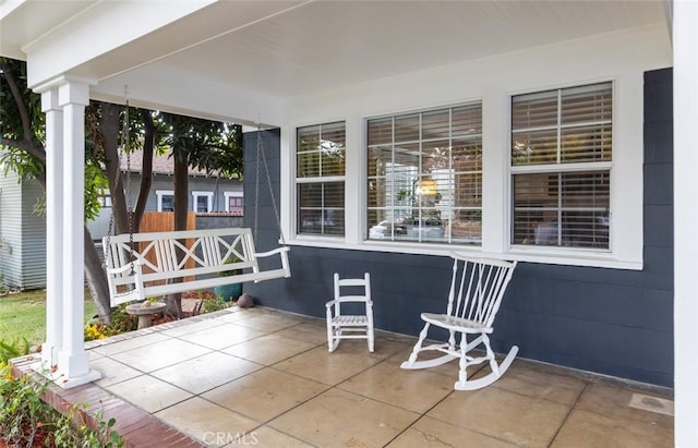 view of patio featuring covered porch