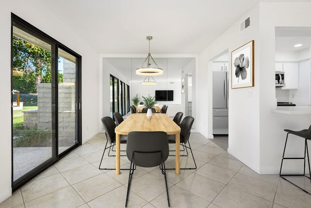 view of tiled dining area