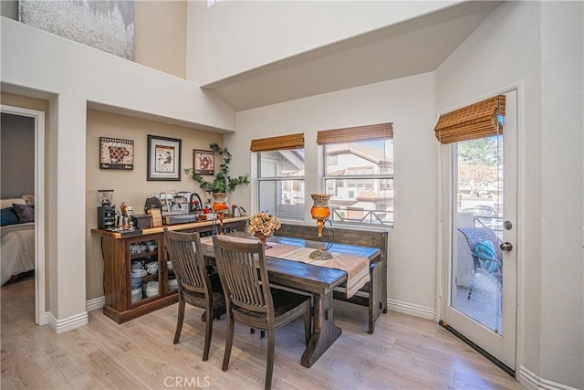 dining room with light wood-type flooring