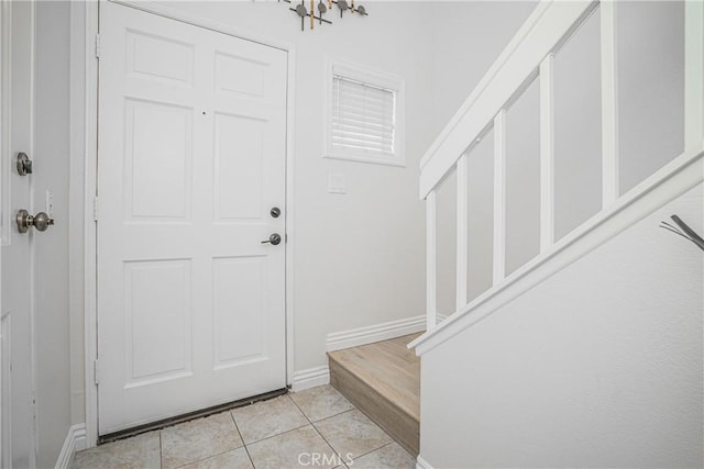 view of tiled entrance foyer