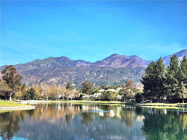 view of water feature with a mountain view