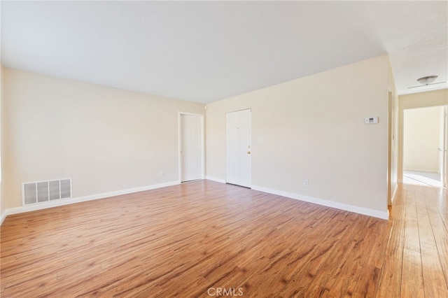 empty room featuring light wood-type flooring