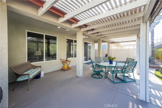 view of patio with a pergola