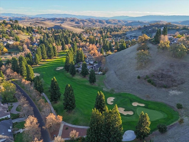 aerial view featuring a mountain view