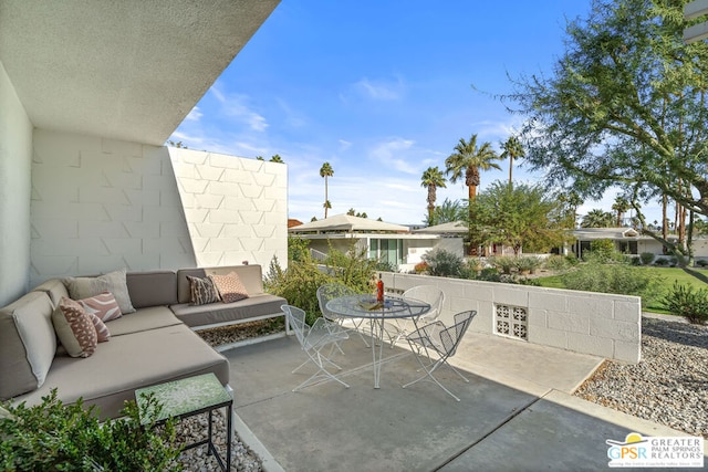 view of patio / terrace with an outdoor living space