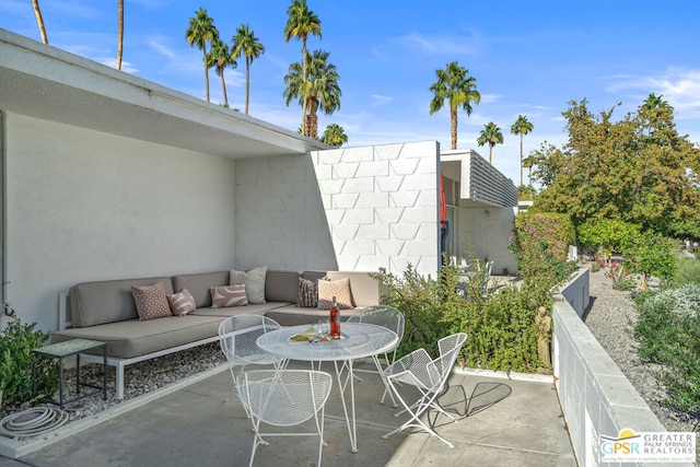 view of patio with an outdoor hangout area