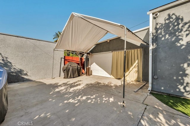 view of garage