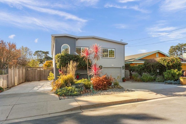 view of front of house with a garage